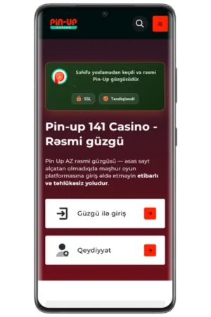 Pin-Up Casino qeydiyyat səhifəsi
